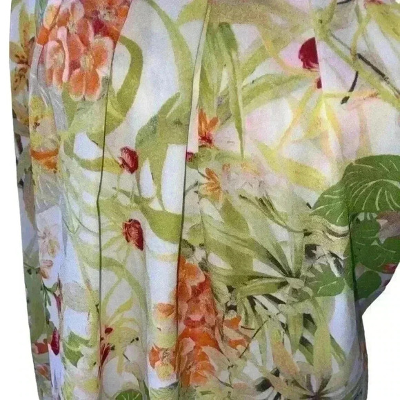 Rose and Olive Floral Sleeveless Blouse. Size M Floral Back Zipper Hawaiian - Picture 6 of 8